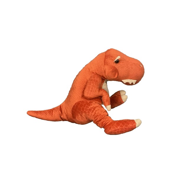 2013 Geoffrey / Toys R Us 16" Orange T-Rex Dinosaur Dino Stuffed Plush Toy